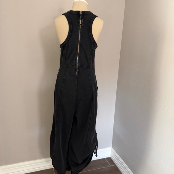 Anthropologie Daily Practice "Horizon Wide-Leg Black Knit Jumpsuit" Size Medium - Picture 11 of 13